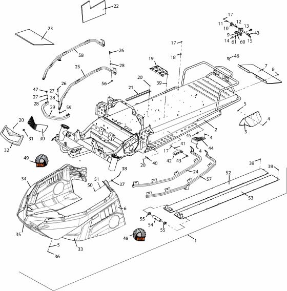 Корпус С40102590 - Снегоход TAYGA Patrul 551 SWT