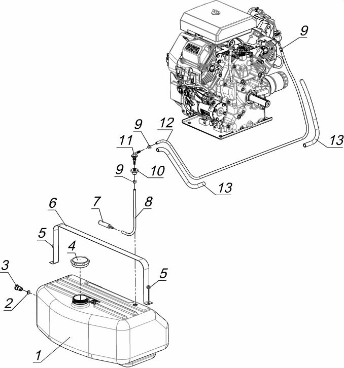 Система питания  двигателя Kohler ЕCH 749-3041 - Снегоход Буран 4ТД