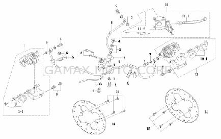 Тормоз передний - Квадроцикл Gamax AX600