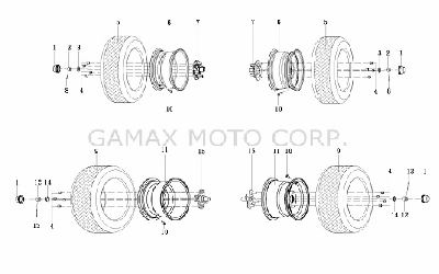 Колесо в сборе - Квадроцикл Gamax AX600