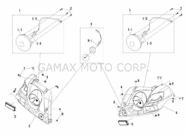 Фонарь задний - Квадроцикл Gamax AX600